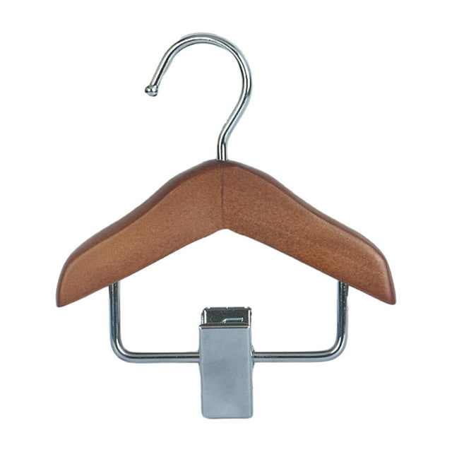 Perchas para ropa de mascotas Yinane Con clip y Soporte de Madera para ropa pequeña Color marrón