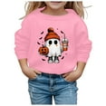 thumbnail image 1 of GDREDA Chandails à Capuchon Tendance pour Filles Chandails pour Enfants Stylés Mignons Imprimés Col Rond Manches Longues pour Usage Quotidien Rose, 2-3 Ans, 1 of 4