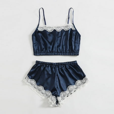 

Aayomet Lingerie Bodysuit Womens Lingerie V-Neck Lace Bodysuit Mini Babydoll Featuring Plunging Eyelash Navy M