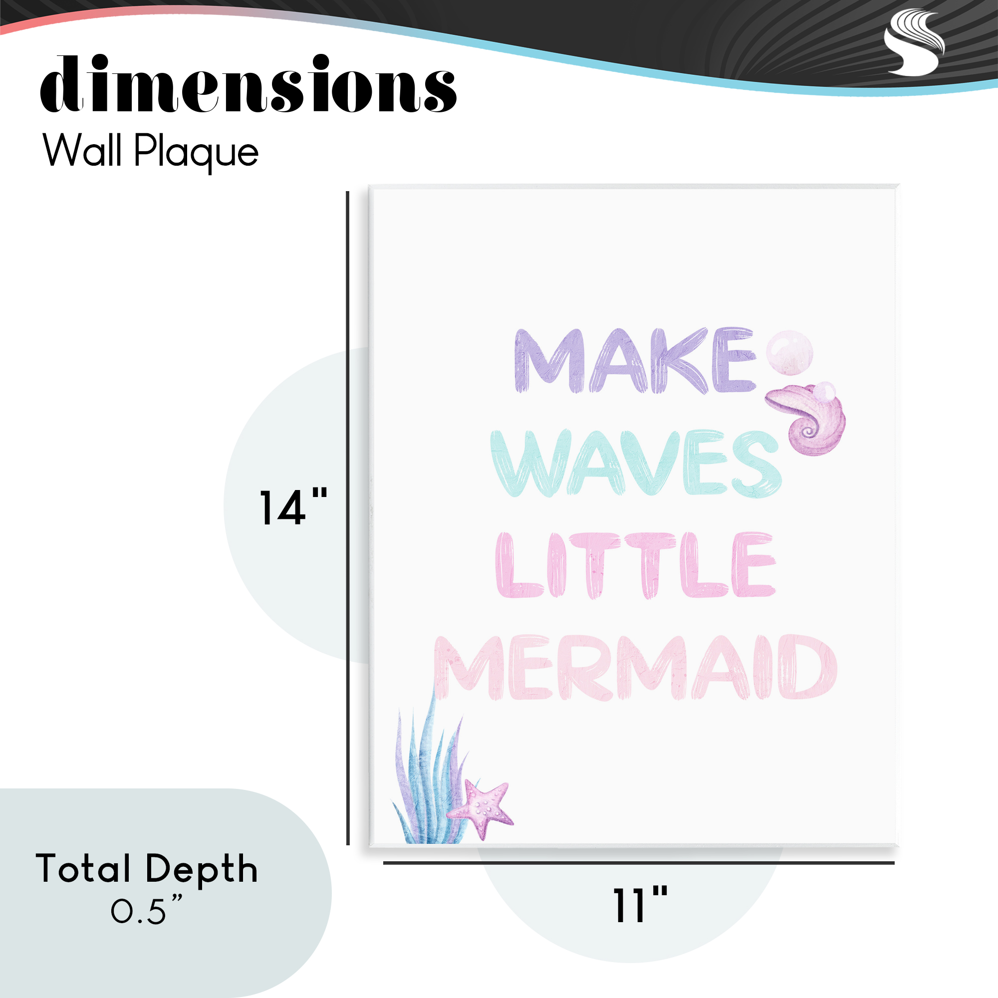 Make Waves Little Mermaid Wall Plaque Art, design by Kim Allen