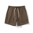 thumbnail image 4 of JTieacloth Mens Cargo Short Male Summer Shorts Solid Color Cotton Tie Suit Cool Breathable Four Quarter Pants,Brown, 4 of 6
