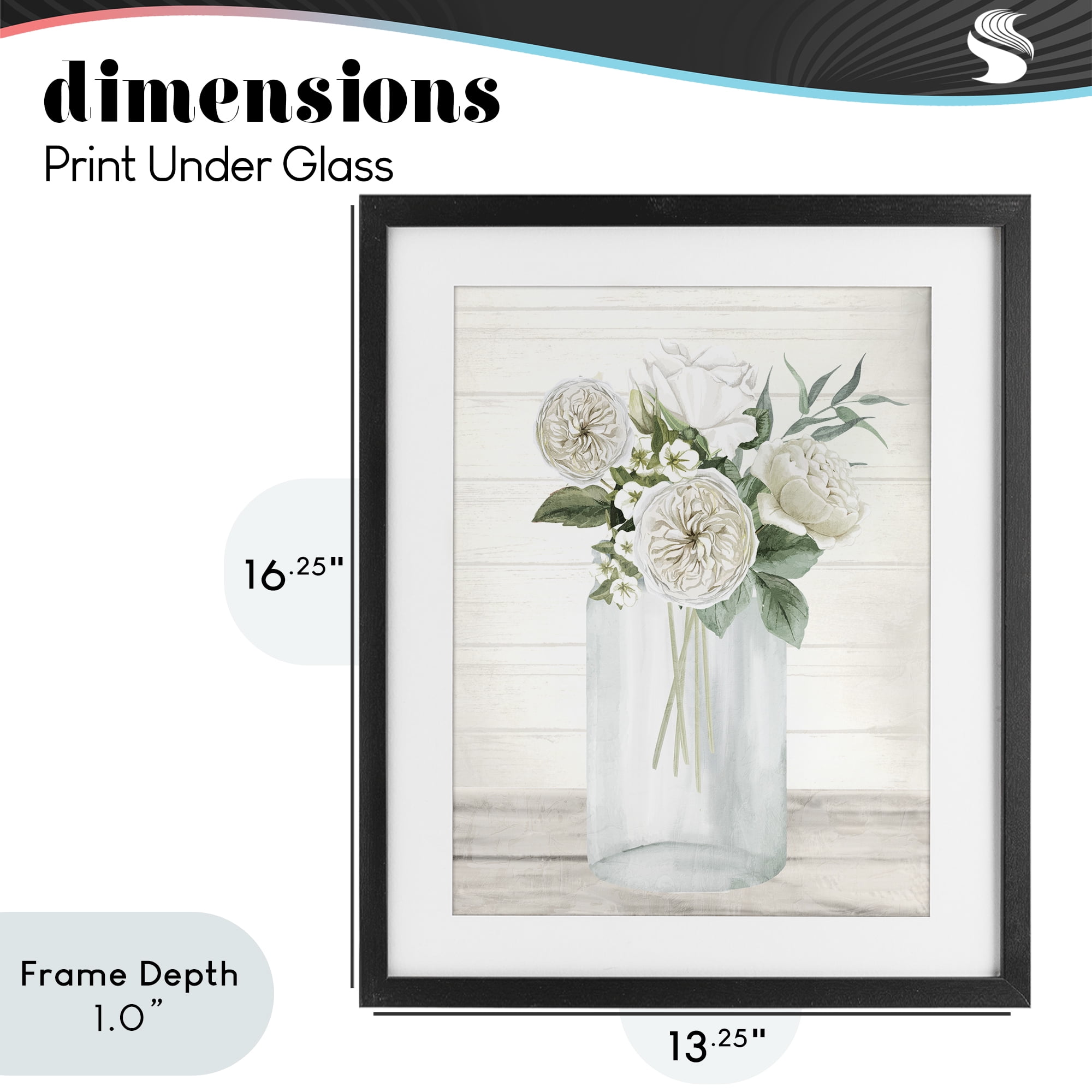 Stupell Industries Elegant Patience Bouquet Black Framed Print Under Glass, design by Kim Allen