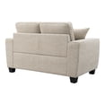 thumbnail image 5 of Furniture of America Aimee Modern Chenille Track Arm Loveseat with Pillows, Taupe, 5 of 14