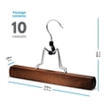 thumbnail image 2 of Zober High-Grade Wooden Pants Hangers with Clip, 10 Pack, Vintage Wood, 2 of 9