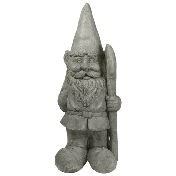 Northlight 18.5" Gray Gardener Gnome with Shovel Outdoor Garden Statue