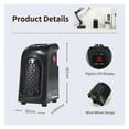 thumbnail image 6 of Portable Electric Heater Mini Wall Fan Heater Compact Room Radiator Warmer Home Office Heating, 6 of 7