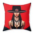 thumbnail image 4 of latina woman in bolero hat, decorative pillow, living room pillow, bedroom pillow, throw pillow, pillows, decorative pillows, accent pillow, 4 of 10