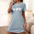thumbnail image 3 of HomeGardon Women's Sleepwear Nightgowns for Women,Women's Oversized Short Nightgown Printed Round Neck and Short Sleeves dress,S-XXL, 3 of 6
