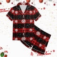 thumbnail image 4 of sdbrld Christmas Pjs for Kids Girls Pajamas Cute Short Sleeve Button Down Shirt and Shorts 2Pcs Matching Set Sizes 4-5 Years, 4 of 5