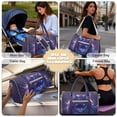 thumbnail image 5 of Garronmavis Purple Galaxy Cat Print Large Quilted Duffle Bag for Women, Weekender Travel Carry On Tote with Luggage Sleeve, Gym Dance Overnight Shoulder Bag, 5 of 7