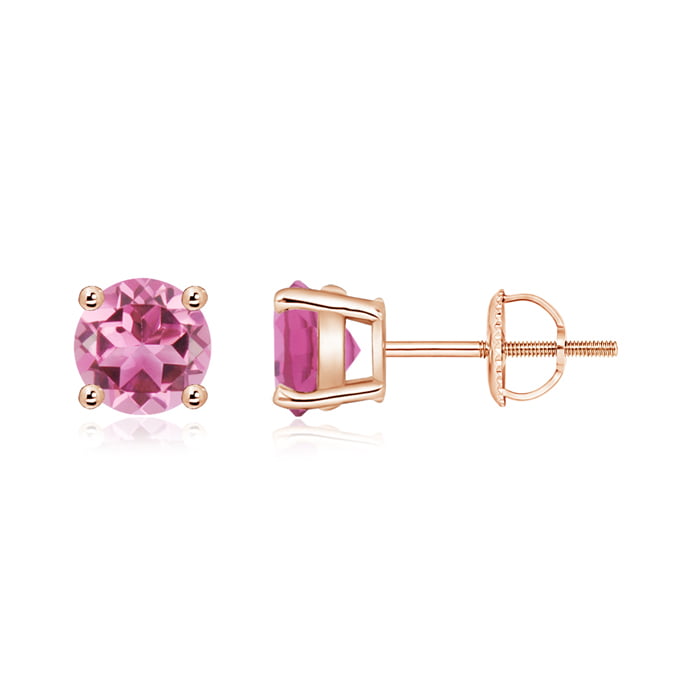 Details about   14k White Gold Pink Tourmaline Umbrella Baby Screw Back Stud Earrings 