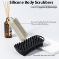 thumbnail image 2 of 2 Piezas de Silicona Exfoliante Corporal, Cepillo de Champú Corporal de Silicona 2 En 1, Esponja de Silicona Suave para Pieles Sensibles, Masajeador de Silicona para El Cuero Cabelludo, Fácil De, 2 of 5
