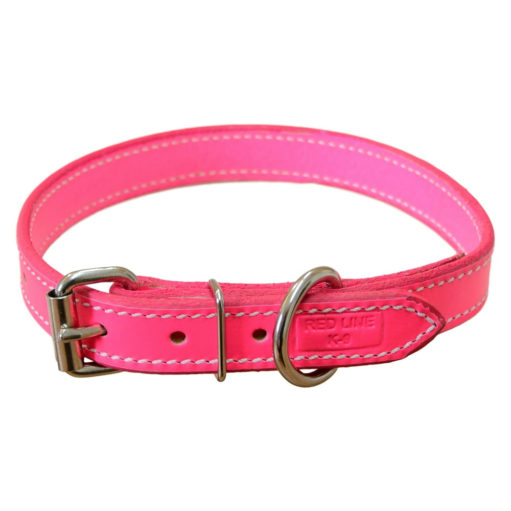 1 Inch Amish Made Leather Dog Collar Pink - Walmart.com - Walmart.com