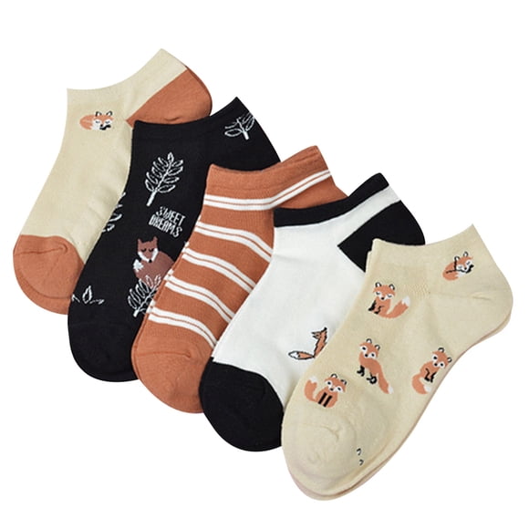 5 Pairs Womens Socks Fashion Lovely Casual Cotton Socks Ankle Socks Sports Socks