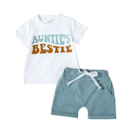 

Infant Boy Clothing Sets 3-6 Months Clearance Toddler Boys Short Sleeve Cartoon Letter Prints T Shirt Tops Shorts Child Kids Set Outfits Toddler Fall Clothes Blue 2-3 Years