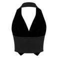 thumbnail image 5 of HULIJA Women Halter Neck Notch Lapel Vest Backless Button Up Crop Tops Waistcoat Black XXL, 5 of 7