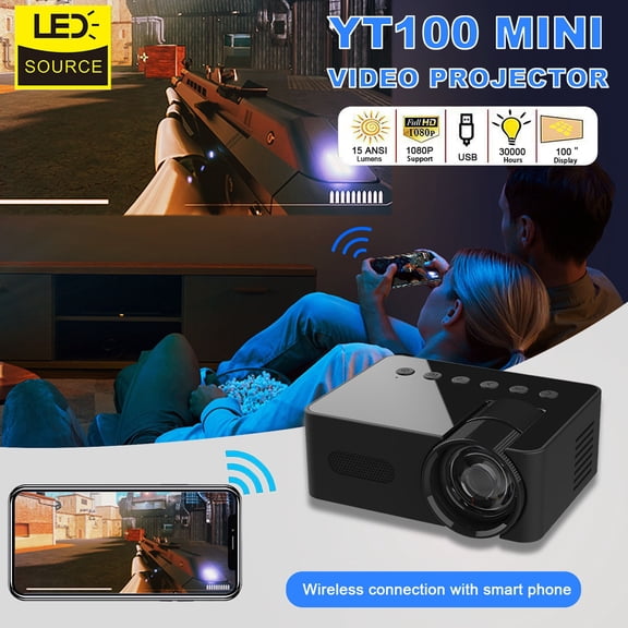 Projector Portable Mini Cell Phone Projector Compatible With USB Laptops IOOS And Android Phones Digital Cinema 720-0050 Projector Screen Hooks