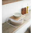 thumbnail image 2 of Yamazaki Home Dish Riser - 2 Sizes, White, Steel + Wood, Small, Supports 3.3 pounds, No Assembly, 2 of 7