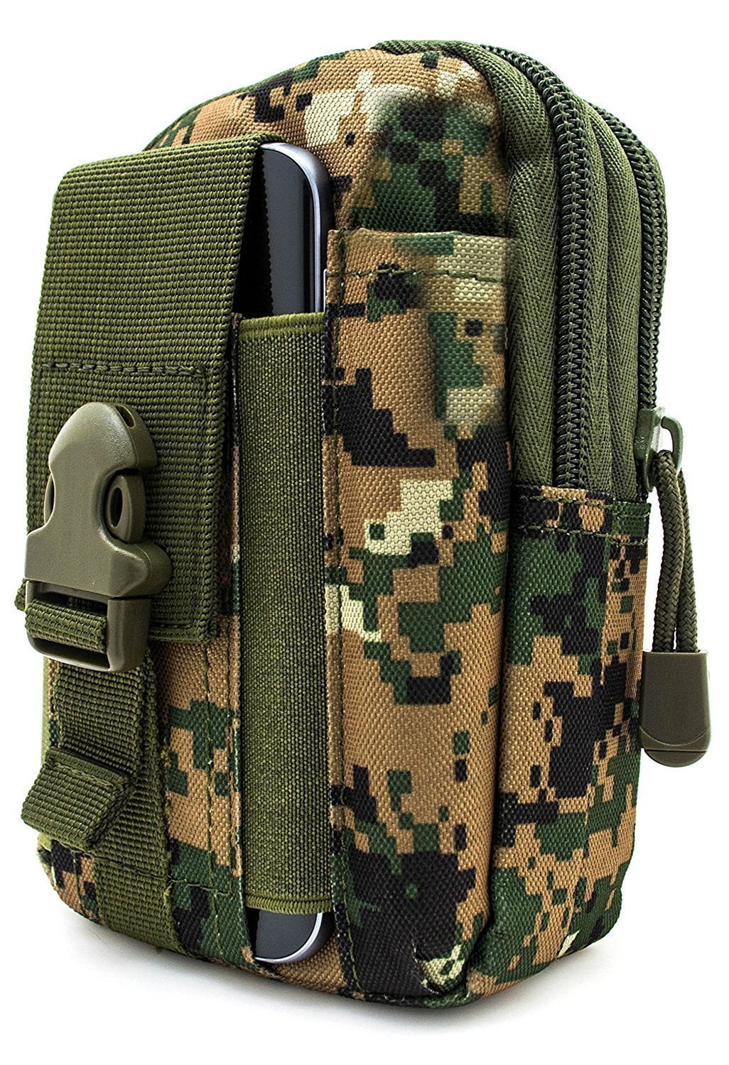 For LG G6 , G5, G4, G3 Vigor ~ Multipurpose Tactical Cover Smartphone Holster EDC Security Pack Carry Case Pouch Belt Waist Bag Gadget Money Pocket - Green Camo