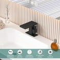 thumbnail image 4 of Matte Black Bathroom Faucet for 1 Hole Waterfall Faucet with Pop-up Drain, Bathroom Sink Faucet, Single Handle Single One Hole Vanity Faucet cUPC Water Supply Line, 6 Inch Deck Plate, 4 of 12