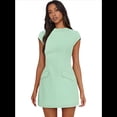 thumbnail image 3 of Vestido de Verano para Mujer, Cuello Alto, Corta, Minivestido de Fiesta, Verde , Talla L, 3 of 8