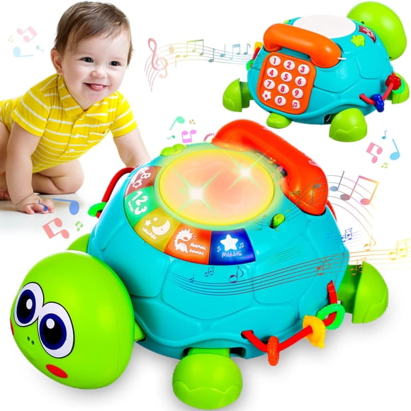 Juguete Crawling Musical Turtle para bebés de 6 a 12 meses con luces y sonido