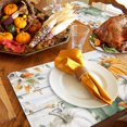 thumbnail image 6 of Fall Placemats Set of 4 Sage Green Pumpkin Place Mats Thanksgiving Placemat Autumn Eucalyptus Leaves Wood Table Mats for Dining Kitchen Table Holiday Dinner Party Home Fall Decorations 13x19 Inch, 6 of 8