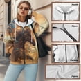 thumbnail image 6 of Uorisanigo Brown Horse Womens Oversized Hoodies Sweatshirts Casual Long Sleeve Winter Zip Up Sweatshirts Size 4XL Slight Stretch Pocket Long Sleeve Fall Trendy Outfits, 6 of 7