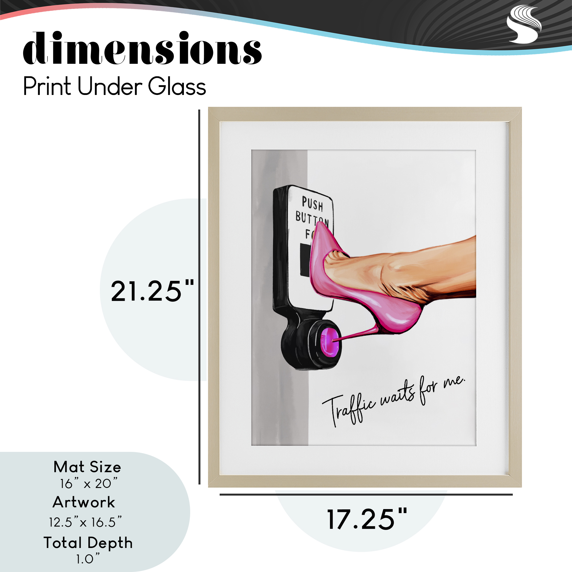 Traffic Waits for Me Heels Birch Framed Print Under Glass, design by Ziwei Li