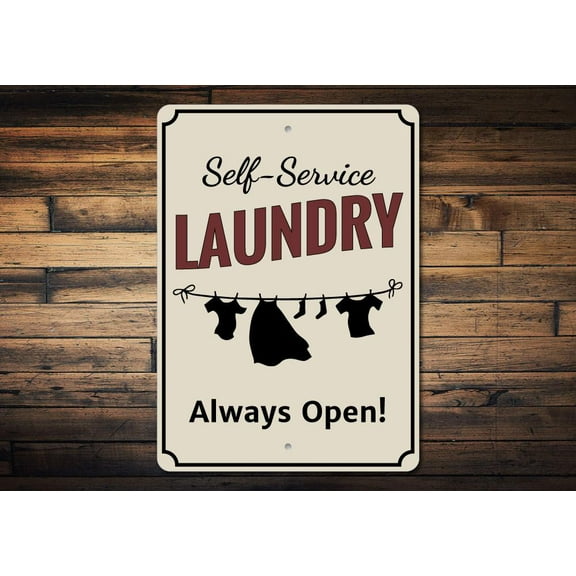 Clothes Line Novelty Sign, Metal Wall Decor - 10x14 inches