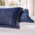 thumbnail image 3 of 100% Cotton Washed Pillow Case Soft Denim Standard Pillow Sham 20'' x 26'' (1 pc, Dark Blue), 3 of 8