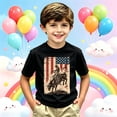 thumbnail image 2 of KHONTS Bull Riding Cowboy Patriotic T-Shirt for Boys Kids Short Sleeve Summer Tops,Size 2-13 Years Black 130, 2 of 4