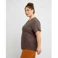 thumbnail image 3 of Hanes Originals Women's Tri-Blend T-Shirt, Relaxed Fit (Plus Size) Dark Crimson 4X, 3 of 5
