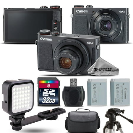 Canon PowerShot G9 X Mark II Digital 20.1MP Camera + EXT BAT + LED - 32GB Kit