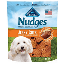 BLUE Nudges 804289 Chicken and Duck Flavor Jerky Cuts Natural Dog Treats, 16 oz.