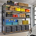 thumbnail image 2 of Ktaxon 5 Tier 48" W Shelving Rack for Garage & Industrial Heavy Duty,  2700LBS Adjustable Metal Tough Shelves Gloved Rubber Hammer, 48" W x 72" H x 18" D, 2 of 26