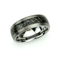 thumbnail image 2 of Men's Women's Tungsten Wedding Band Engagement Ring 8mm Semi-Domed Ring with Imitation Meteorite Inlay, 2 of 4