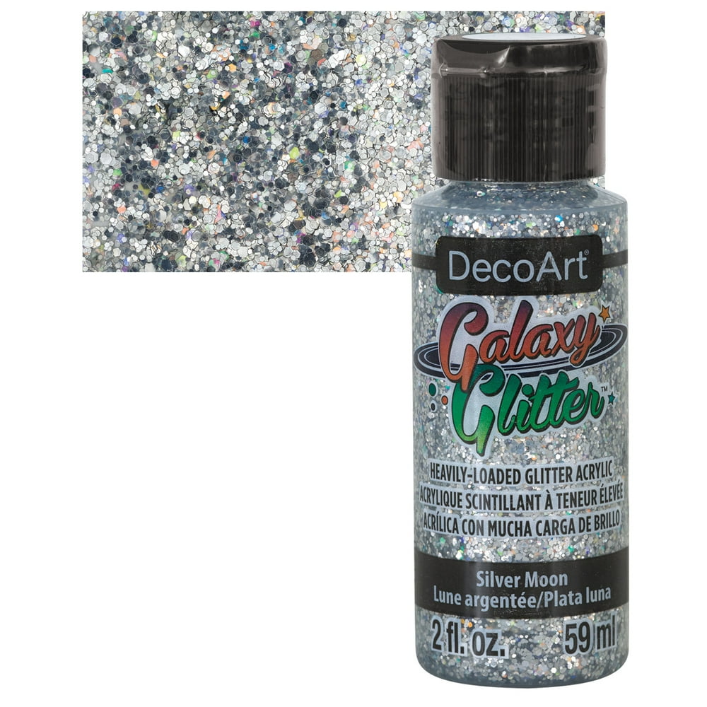 DecoArt Galaxy Glitter Paint Silver Moon, 2 oz