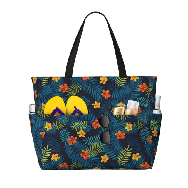 Disketp Hawaiian Style Bolsa de Playa de Gran Capacidad, Bolso Impermeable y a Prueba de Arena para Mujer, Ideal para Playa, Piscina y Natación