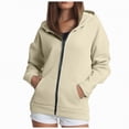 thumbnail image 2 of Godom Women Oversized Zip Up Hoodies Long Sleeve Tunic Sweatshirt Long Fleece Hoodie Jacket with Pockets, 2 of 7