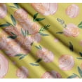 thumbnail image 3 of Soimoi Yellow Cotton Poplin Fabric Leaves & Peach Floral Watercolor Print Sewing Fabric BTY 42 Inch Wide, 3 of 7