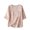 Pink, variant on WREESH Women's Embroidery Boho Button Down Blouses Cotton Linen with Printed Loose Shirts and Three Quarter Sleeves, Solid Color 3/4 Sleeve Tops Pink