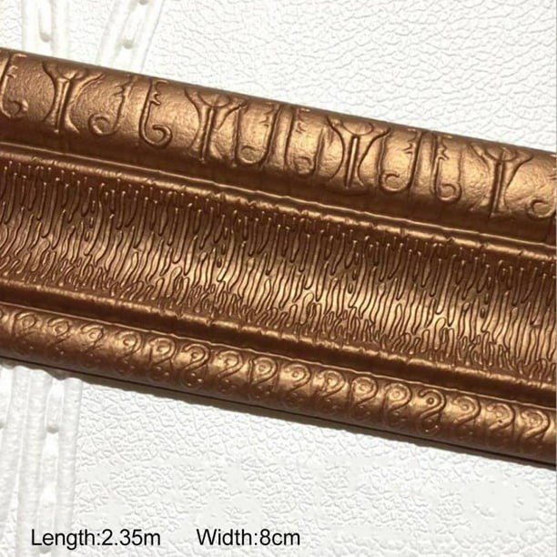 Maynos 90 X 3 Self Adhesive Flexible Foam Molding Trim 3d Sticky Decorative Wall Lines Wallpaper Border For Home Office Hotel Diy Decoration Brown Com - Types Of Decorative Wall Borders