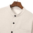 thumbnail image 4 of Mens Short Sleeve Shirts, Mens Waffle Button Down Shirt Short Sleeve Loose Fit Cuban Summer Beach Plain Tops, 4 of 8