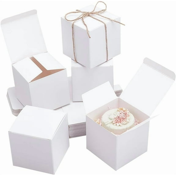 30pcs Kraft Paper Storage Gift boxes Square White 9x9x9cm