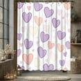 thumbnail image 3 of Love Heart Shower Curtain for Bathroom Valentine''s Day Purple Pink Hearts Shape Geometry Abstract Pattern 70x70 inches Polyester Fabric Bath Decorative Curtain, 3 of 5