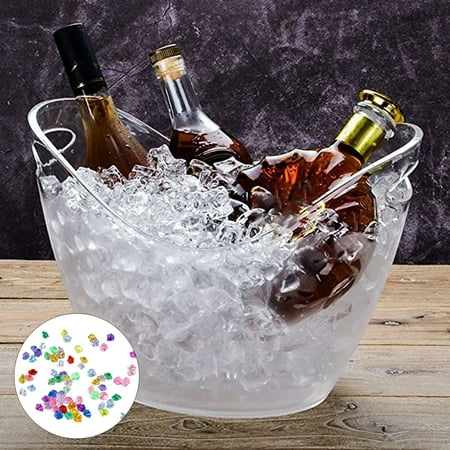 

Riguas 1 Bag Artificial Ice Rock Realistic Looking Food Grade No Odor Cocktail Whiskey Wine Fake Plastic Ice Cubes Decor Bar Accessories