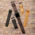 thumbnail image 2 of Tar Heels Premium Leather Unisex Watch Band for Apple Watch - 42/44/45/49mm(46mm Series 10) Long Tan by Affinity Bands, 2 of 5