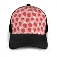 thumbnail image 3 of Xecao Strawberry And Flowers print unisex vintage washed baseball cap, a soft and adjustable hat perfect for any casual style., 3 of 5