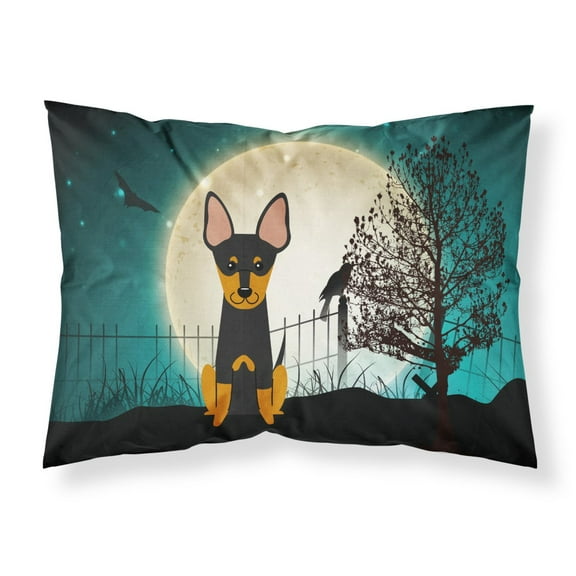 Halloween Scary English Toy Terrier Fabric Standard Pillowcase